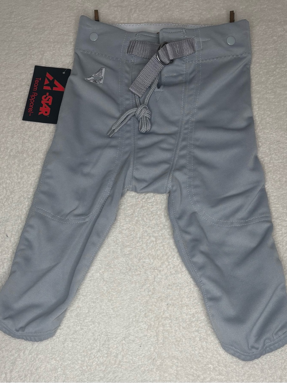 Kids Gray football pants with Adjustable Waist